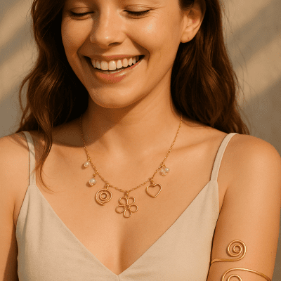 سلسلة نحاس بخمس دلايات 