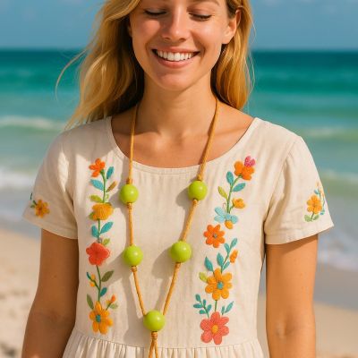 قلادة طويلة متعددة الألوان 