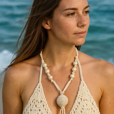 عقد لؤلؤ كروشيه