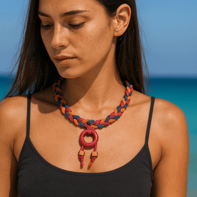 قلادة مضفرة من الخشب