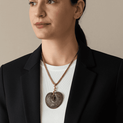 عقد من الخزف والنحاس 