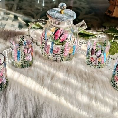 طقم شاي زجاج ٢ 