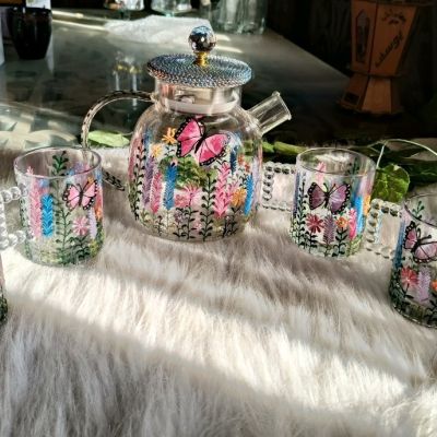 طقم شاي زجاج ٢ 