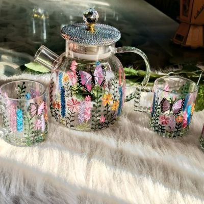 طقم شاي زجاج ٢ 