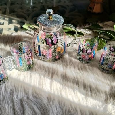 طقم شاي زجاج ٢ 