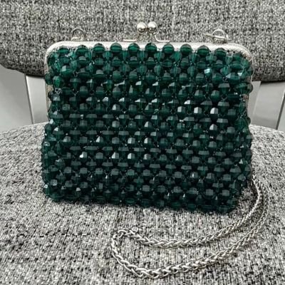 شنطة كريستال بالفريم الفضى