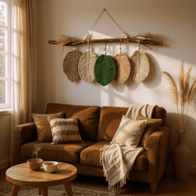 معلقة مكرمية - اوراق شجر 