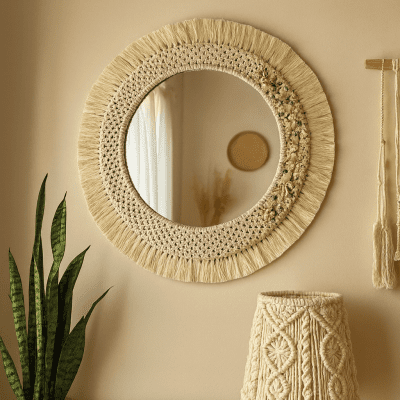 مراية مكرمية – ديكور صيفي