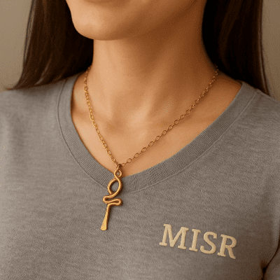 سلسلة نحاس مميزة بدلاية مكتوب عليها مصر