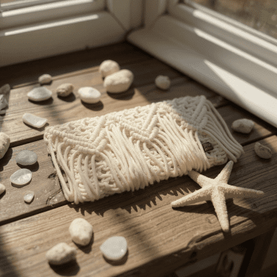 شنطة زهور المكرمية  