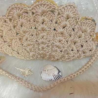 شنطة كروشيه صدفه