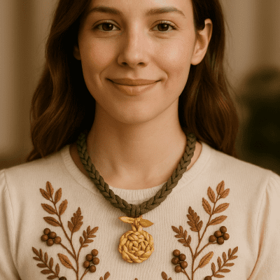 Golden Rose Pendant Necklace 