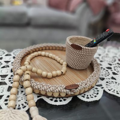 صينية خشبية يدوية بلمسة تراثية أنيقة