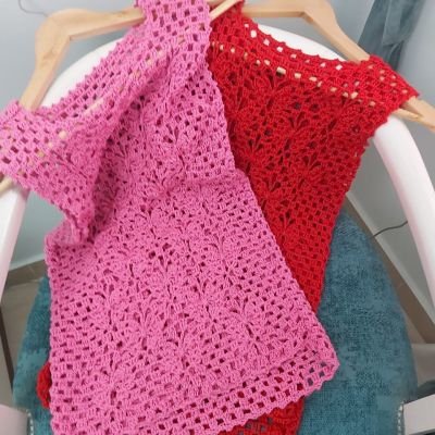 بلوزة بناتي صيفي كروشية 