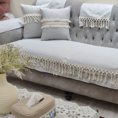 طقم كفرات كنب يدوي بلمسة ماكرمية