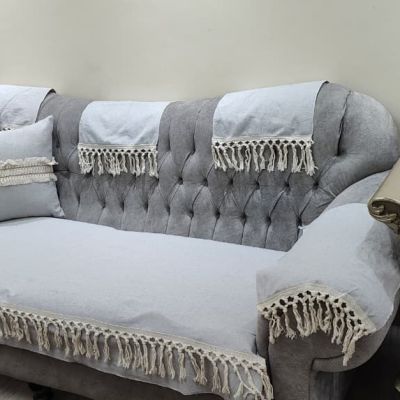 طقم كفرات كنب يدوي بلمسة ماكرمية