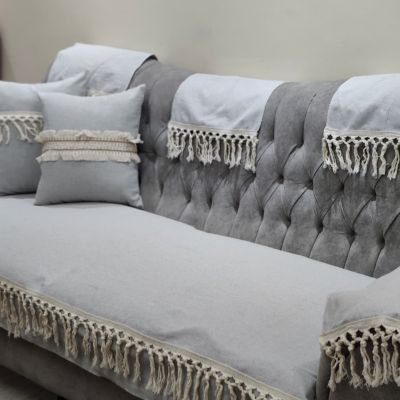 طقم كفرات كنب يدوي بلمسة ماكرمية