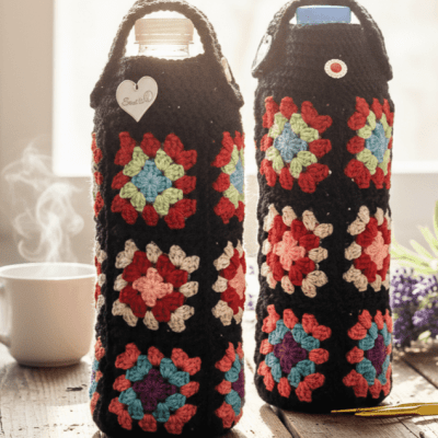 حافظة زجاجة ماء كروشيه هاند ميد _ كفر زجاجة ماء 