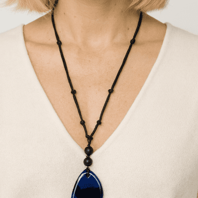 Midnight Blue Stone Necklace 