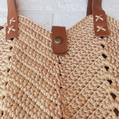 شنطه كروشيه بخيط السلسله 