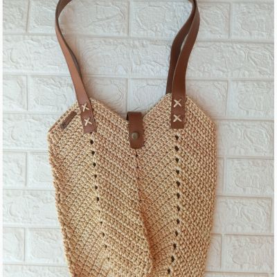 شنطه كروشيه بخيط السلسله 