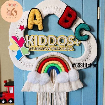 Macrame Kids name plate 