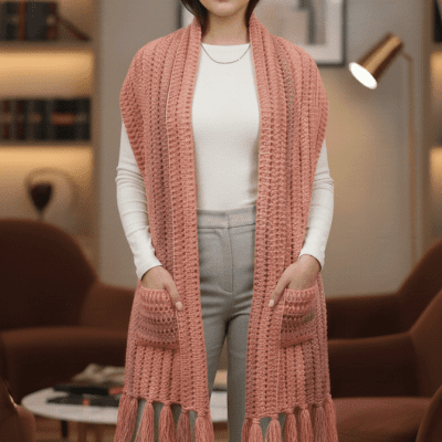 rectangular winter shawl