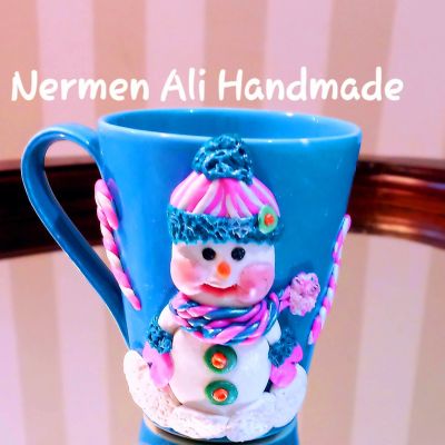 مج رجل الثلج صلصال حراري