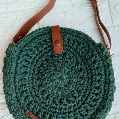 شنطه كروشيه بخيط المكرميه 