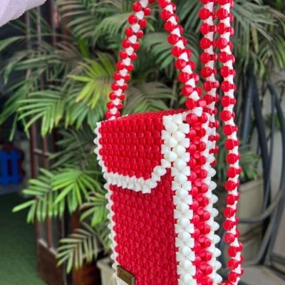 شنطه خرز ابيض * احمر 