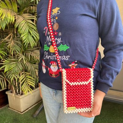 شنطه خرز ابيض * احمر 