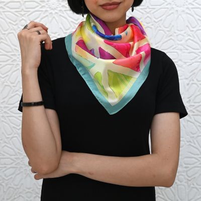 Vibrant Triangles - square Scarf