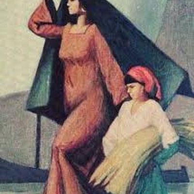 دَلّية مستوحاة من لوحات الفنان التشكيلي المصري حسين بيكار، بمزيج راقٍ بين الفضة والذهبي يعبّر عن توازن الفن والجمال 