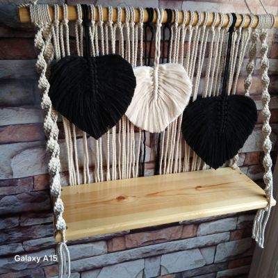 A macrame shelf 