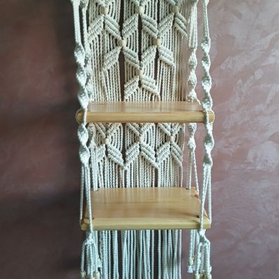 A macrame shelf 
