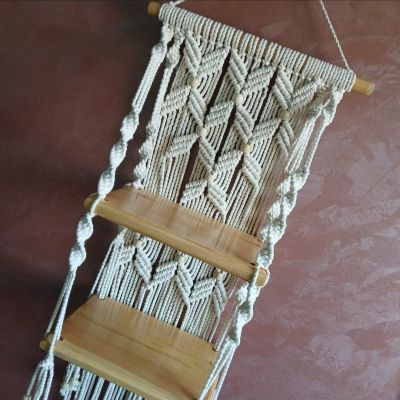 A macrame shelf 