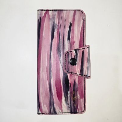 محفظه نسائيه طويله قابله للطي - ضربات الفرشاه بالبمبي والأسود 