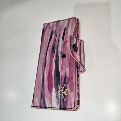 محفظه نسائيه طويله قابله للطي - ضربات الفرشاه بالبمبي والأسود 