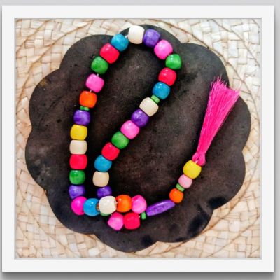 سبحة خشب ملون معالج ٣٣ حبه حجم كبير