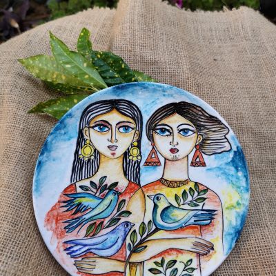 طبق خزفى مزخرف