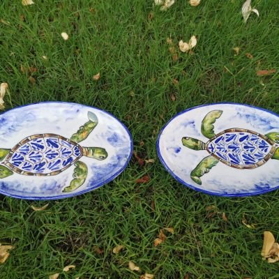 طبق خزفى مزخرف