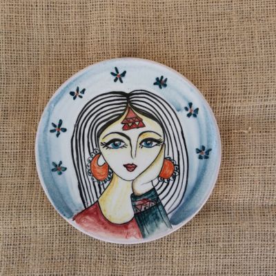 طبق خزفى مزخرف