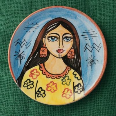 طبق خزفى مزخرف