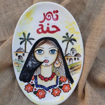 طبق خزفى مزخرف