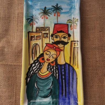 طبق خزفى مزخرف