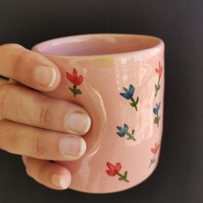 كوب خزفى مزخرف