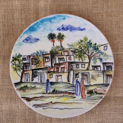 طبق خزفى مزخرف