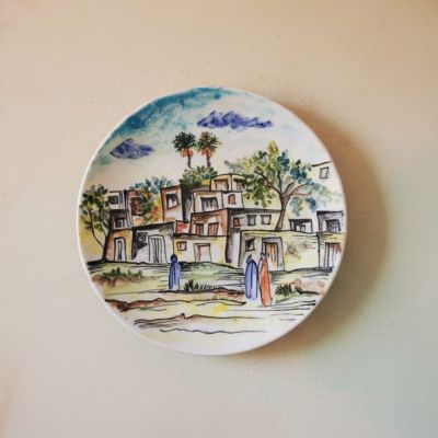 طبق خزفى مزخرف