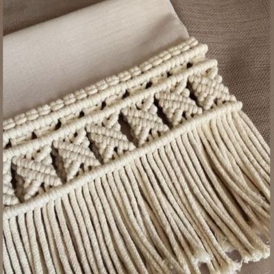 Macrame runner with fabric 