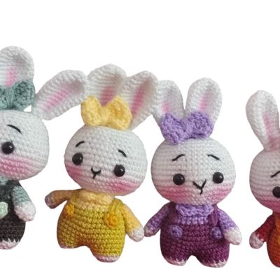 Bunny with bow keychain